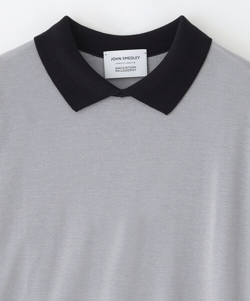 MACKINTOSH PHILOSOPHY(マッキントッシュ フィロソフィー)の「【JOHN SMEDLEY】バイカラーニットポロシャツ(ニット/セーター・レディース・ダークネイビー/ベージュ/ブラック/グレー系その他2・38)」の6枚目の写真