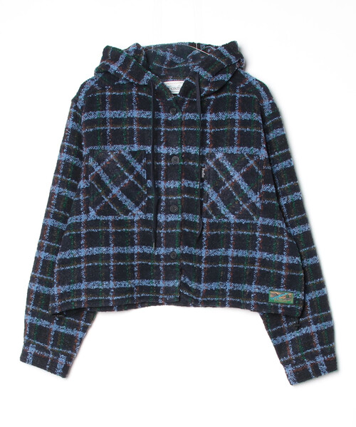 FREAK'S STORE(フリークスストア)の「別注 フード ヘビー ネルシャツ ジャケット(ブルゾン・レディース・ベージュ/グレー/ネイビー・フリ-)」の3枚目の写真