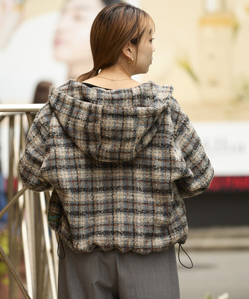 FREAK'S STORE(フリークスストア)の「別注 フード ヘビー ネルシャツ ジャケット(ブルゾン・レディース・ベージュ/グレー/ネイビー・フリ-)」の16枚目の写真