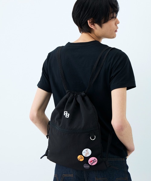 GYDA(ジェイダ)の「GYDA(ジェイダ)ナップサック 缶バッジ付き GY-B444 カジュアル(バックパック/リュック・レディース・ブラック・FREE)」の15枚目の写真