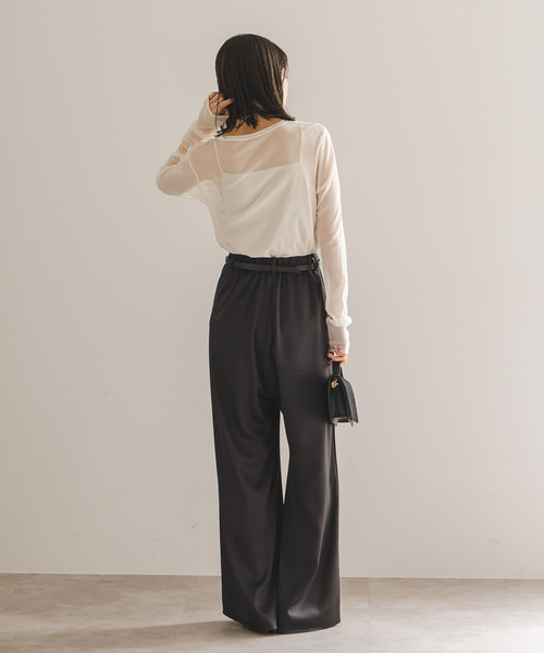 Noble(ノーブル)の「《追加》スキンチュールロングTシャツ(Tシャツ/カットソー・レディース・ブラウン/ホワイト/ブラック・FREE)」の15枚目の写真