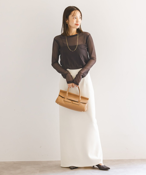 Noble（ノーブル）の「《追加》スキンチュールロングTシャツ（Tシャツ/カットソー・レディース・ブラウン/ホワイト/ブラック・FREE）」の17枚目の写真