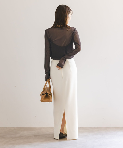 Noble（ノーブル）の「《追加》スキンチュールロングTシャツ（Tシャツ/カットソー・レディース・ブラウン/ホワイト/ブラック・FREE）」の19枚目の写真