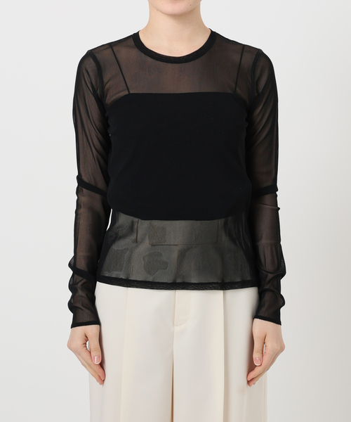 Noble（ノーブル）の「《追加》スキンチュールロングTシャツ（Tシャツ/カットソー・レディース・ブラウン/ホワイト/ブラック・FREE）」の20枚目の写真