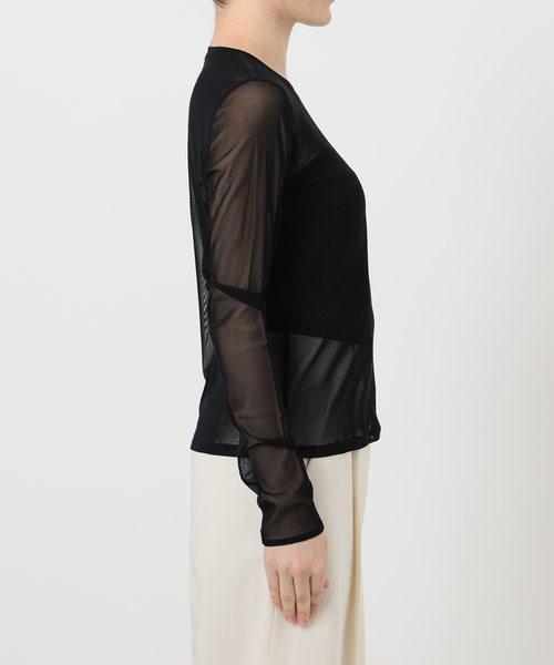 Noble（ノーブル）の「《追加》スキンチュールロングTシャツ（Tシャツ/カットソー・レディース・ブラウン/ホワイト/ブラック・FREE）」の11枚目の写真