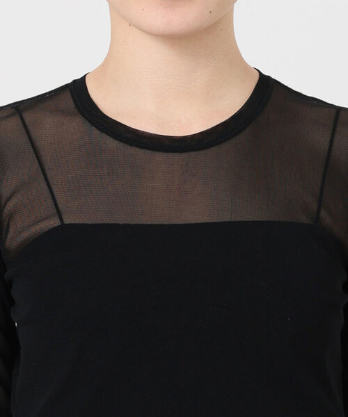 Noble（ノーブル）の「《追加》スキンチュールロングTシャツ（Tシャツ/カットソー・レディース・ブラウン/ホワイト/ブラック・FREE）」の12枚目の写真