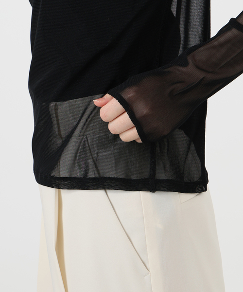 Noble（ノーブル）の「《追加》スキンチュールロングTシャツ（Tシャツ/カットソー・レディース・ブラウン/ホワイト/ブラック・FREE）」の15枚目の写真