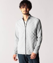 NICOLE CLUB FOR MEN | ブロックチェックニットブルゾン(カーディガン/ボレロ)