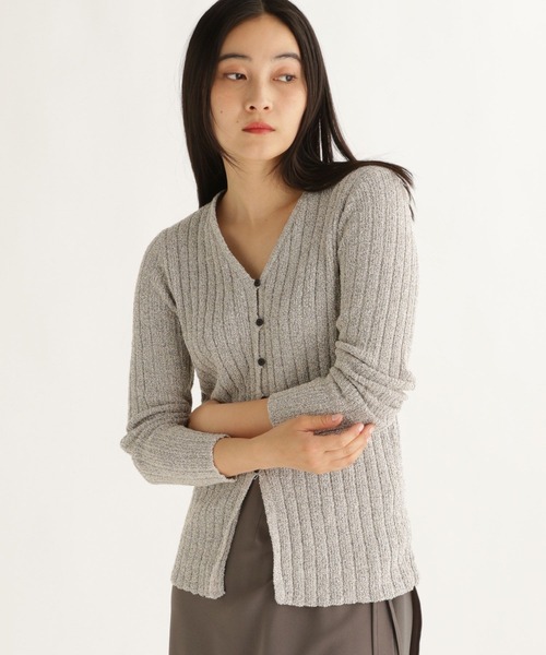 studio CLIP(スタディオクリップ)の「【daily CLIP】クリンプヤーンリブカーディガン(カーディガン/ボレロ・レディース・ベージュ/グレー・FREE)」の1枚目の写真