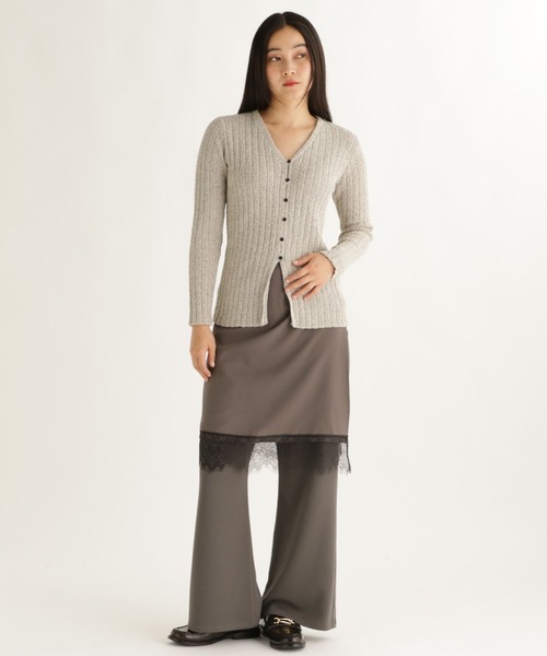 studio CLIP(スタディオクリップ)の「【daily CLIP】クリンプヤーンリブカーディガン(カーディガン/ボレロ・レディース・ベージュ/グレー・FREE)」の6枚目の写真