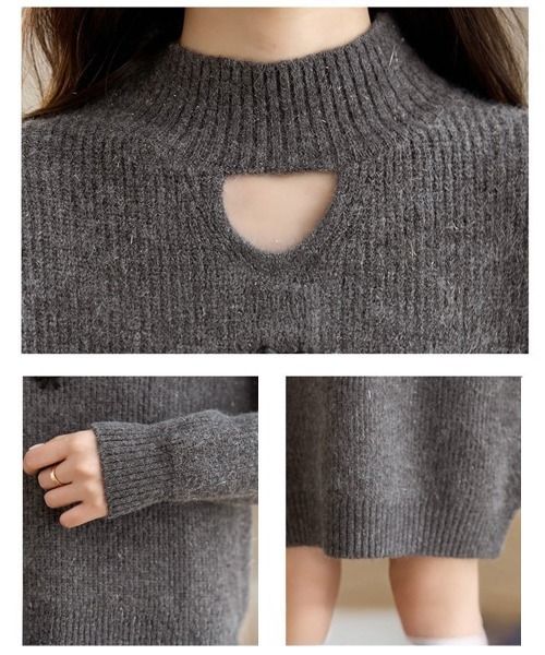 Miniministore(ミニミニストア)の「胸元セクシーニットワンピース リボン付き(ワンピース・レディース・ブラック/グレー/レッド・FREE)」の16枚目の写真