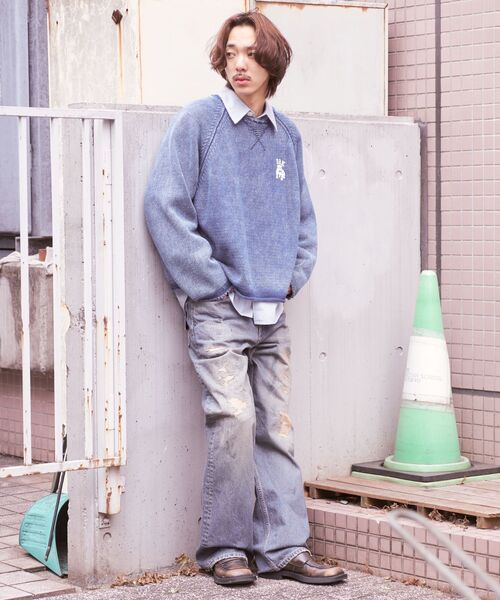 DAIRIKU(ダイリク)の「DAIRIKU / ダイリク×WILYWNKA Repair "Straight" Vintage Denim Pants(デニムパンツ・メンズ・ブルー系その他・MEDIUM)」の2枚目の写真