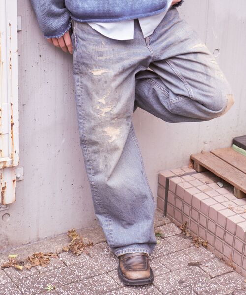 DAIRIKU(ダイリク)の「DAIRIKU / ダイリク×WILYWNKA Repair "Straight" Vintage Denim Pants(デニムパンツ・メンズ・ブルー系その他・MEDIUM)」の3枚目の写真