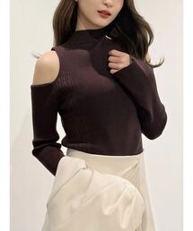 MERCURYDUO | ケーブルパネルハイネックニット(ニット/セーター)