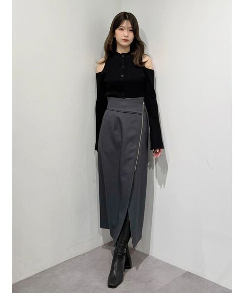 MERCURYDUO(マーキュリーデュオ)の「ケーブルパネルハイネックニット(ニット/セーター・レディース・ブラウン/ブラック/ベビーピンク・FREE)」の4枚目の写真