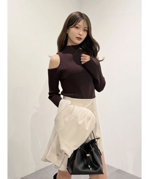 MERCURYDUO(マーキュリーデュオ)の「ケーブルパネルハイネックニット(ニット/セーター・レディース・ブラウン/ブラック/ベビーピンク・FREE)」の22枚目の写真