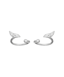 Ball wing ring twin set silver