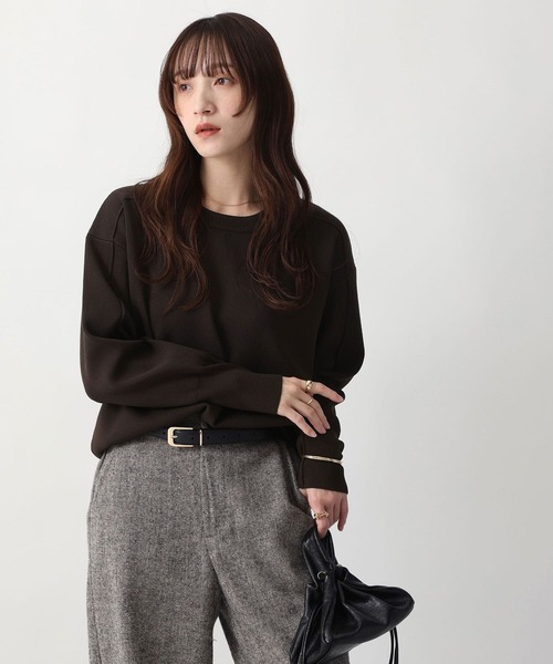 NOAHL(ノアル)の「【NOAHL】スウェットライクニットプルオーバー(ニット/セーター・レディース・ダークブラウン/ライトベージュ・FREE)」の21枚目の写真