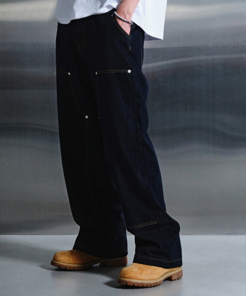 DWSE（ディーダブリューエスイー）の「ダブルニーデニムパンツ（インディゴ）（デニムパンツ・メンズ・その他・SMALL/MEDIUM/LARGE/X-LARGE）」の2枚目の写真