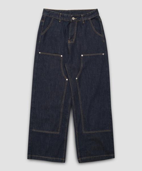 DWSE（ディーダブリューエスイー）の「ダブルニーデニムパンツ（インディゴ）（デニムパンツ・メンズ・その他・SMALL/MEDIUM/LARGE/X-LARGE）」の4枚目の写真