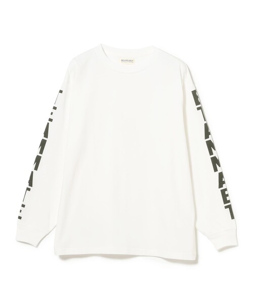 BEAMS BOY(ビームスボーイ)の「ロゴ ビッグ ロングスリーブ(Tシャツ/カットソー・レディース・ブラック/サックスブルー/オフホワイト・1/0)」の16枚目の写真