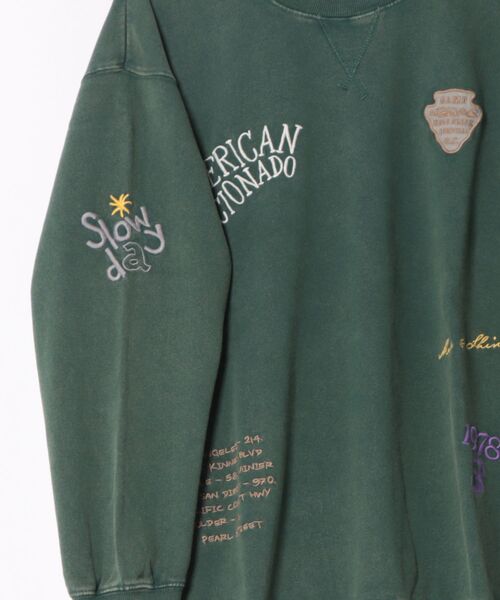 CUBE SUGAR（キューブシュガー）の「CUBE SUGAR/キューブシュガー　30/10 裏毛パウダー加工 刺繍入りBig PO（スウェット・レディース・グリーン/その他1/パープル・FREE）」の16枚目の写真