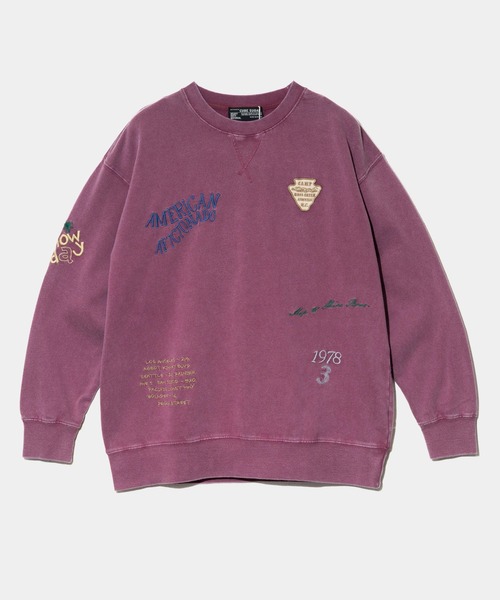 CUBE SUGAR（キューブシュガー）の「CUBE SUGAR/キューブシュガー　30/10 裏毛パウダー加工 刺繍入りBig PO（スウェット・レディース・グリーン/その他1/パープル・FREE）」の3枚目の写真