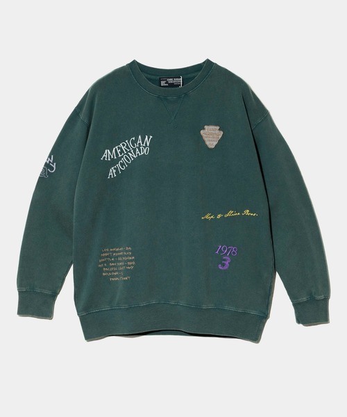 CUBE SUGAR（キューブシュガー）の「CUBE SUGAR/キューブシュガー　30/10 裏毛パウダー加工 刺繍入りBig PO（スウェット・レディース・グリーン/その他1/パープル・FREE）」の2枚目の写真