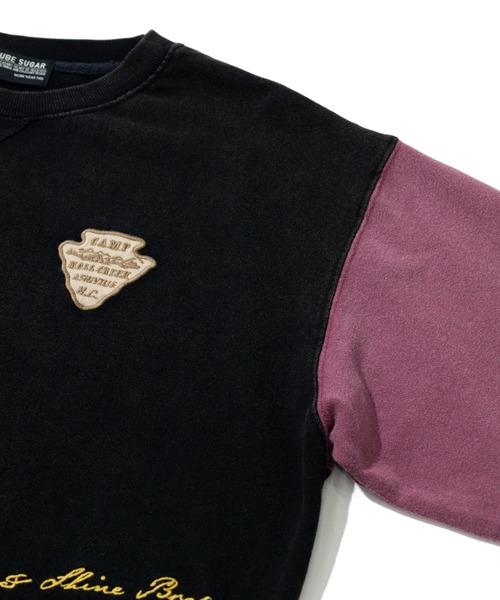 CUBE SUGAR（キューブシュガー）の「CUBE SUGAR/キューブシュガー　30/10 裏毛パウダー加工 刺繍入りBig PO（スウェット・レディース・グリーン/その他1/パープル・FREE）」の5枚目の写真