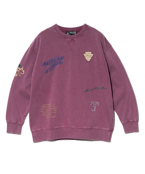 CUBE SUGAR（キューブシュガー）の「CUBE SUGAR/キューブシュガー　30/10 裏毛パウダー加工 刺繍入りBig PO（スウェット・レディース・グリーン/その他1/パープル・FREE）」の11枚目の写真