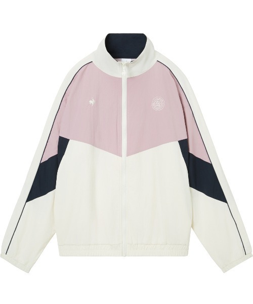 le coq sportif(ルコックスポルティフ)の「【はっ水】ナイロンワッシャーフルジップウィンドジャケット(ナイロンジャケット・レディース・ホワイト/グリーン・L/M/S/XL)」の6枚目の写真