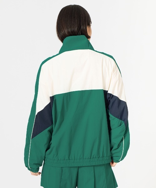 le coq sportif(ルコックスポルティフ)の「【はっ水】ナイロンワッシャーフルジップウィンドジャケット(ナイロンジャケット・レディース・ホワイト/グリーン・L/M/S/XL)」の8枚目の写真