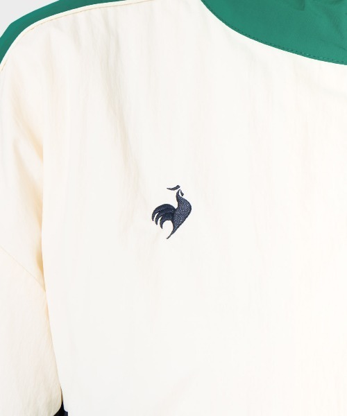 le coq sportif(ルコックスポルティフ)の「【はっ水】ナイロンワッシャーフルジップウィンドジャケット(ナイロンジャケット・レディース・ホワイト/グリーン・L/M/S/XL)」の11枚目の写真