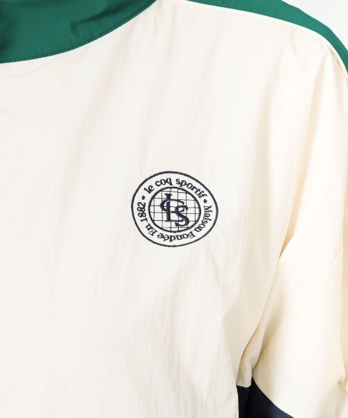 le coq sportif(ルコックスポルティフ)の「【はっ水】ナイロンワッシャーフルジップウィンドジャケット(ナイロンジャケット・レディース・ホワイト/グリーン・L/M/S/XL)」の12枚目の写真
