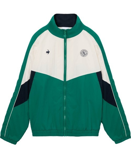 le coq sportif(ルコックスポルティフ)の「【はっ水】ナイロンワッシャーフルジップウィンドジャケット(ナイロンジャケット・レディース・ホワイト/グリーン・L/M/S/XL)」の14枚目の写真