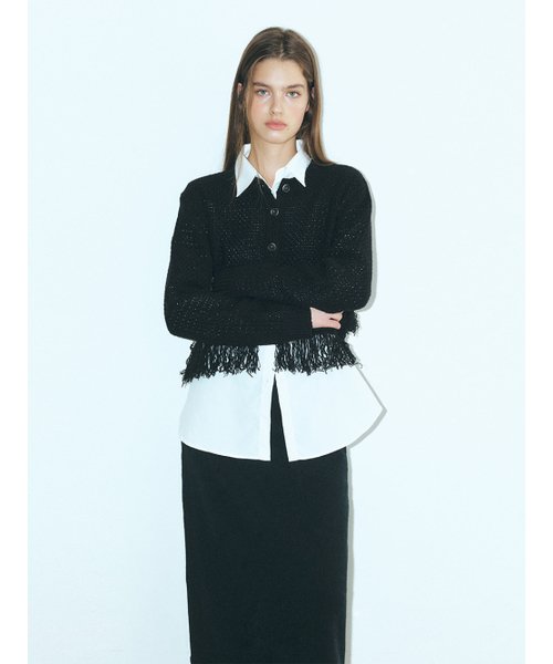 ETMON(エトモン)の「Fringe Knitted Skirt, Black(スカート・レディース・その他・FREE)」の4枚目の写真