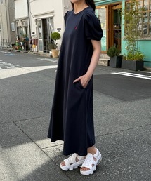 SETUP7（セットアップセブン）の「【U.S. POLO ASSN.】ワンポイント刺繍 バルーンスリーブ ナチュラルフレアワンピース（ワンピース）」