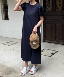 U.S. POLO ASSN.（ユーエスポロアッスン）の「【U.S. POLO ASSN.】ワンポイント刺繍 バルーンスリーブ ナチュラルフレアワンピース（ワンピース）」