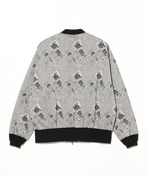 BEAMS PLUS(ビームスプラス)の「Sports Blouson Newspaper Jacquard(ブルゾン・メンズ・ブラック/ブルー・X-LARGE/LARGE/MEDIUM/SMALL)」の15枚目の写真