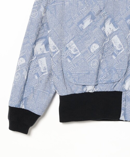 BEAMS PLUS(ビームスプラス)の「Sports Blouson Newspaper Jacquard(ブルゾン・メンズ・ブラック/ブルー・X-LARGE/LARGE/MEDIUM/SMALL)」の9枚目の写真