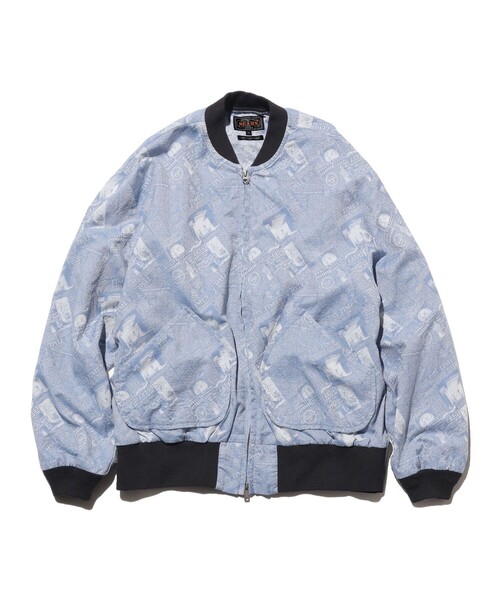 BEAMS PLUS(ビームスプラス)の「Sports Blouson Newspaper Jacquard(ブルゾン・メンズ・ブラック/ブルー・X-LARGE/LARGE/MEDIUM/SMALL)」の16枚目の写真