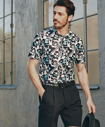 St ANDREWS（セントアンドリュース）の「トリコットメッシュボニースコットランドプリント半袖シャツ (MENS)（ポロシャツ）」