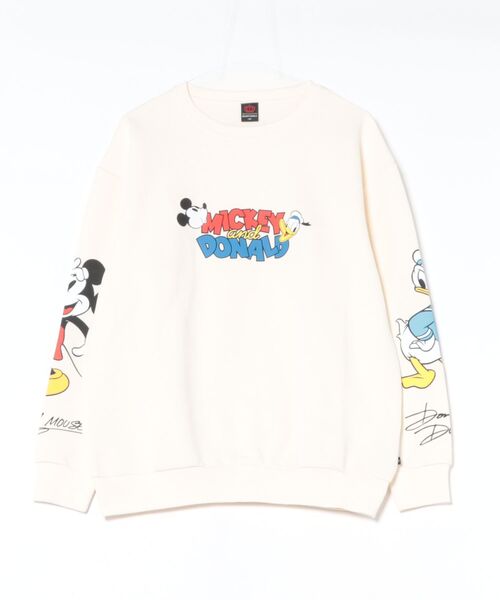 Disney(ディズニー)の「親子お揃い ディズニー 袖キャラクタートレーナー 1258A(スウェット・レディース・ブラック×レッド/その他9・ユニセックスM/ユニセックスL/ユニセックスXL/ユニセックスS)」の1枚目の写真
