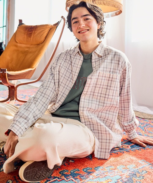 niko and...（ニコアンド）の「イージーケアカラミチェックシャツ（シャツ/ブラウス・メンズ・グリーン/アイボリー/ブラック/ブルー・MEDIUM/LARGE）」の3枚目の写真