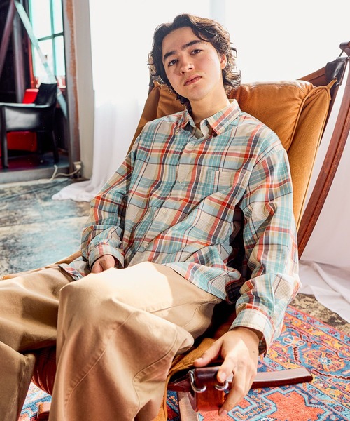 niko and...（ニコアンド）の「イージーケアカラミチェックシャツ（シャツ/ブラウス・メンズ・グリーン/アイボリー/ブラック/ブルー・MEDIUM/LARGE）」の9枚目の写真