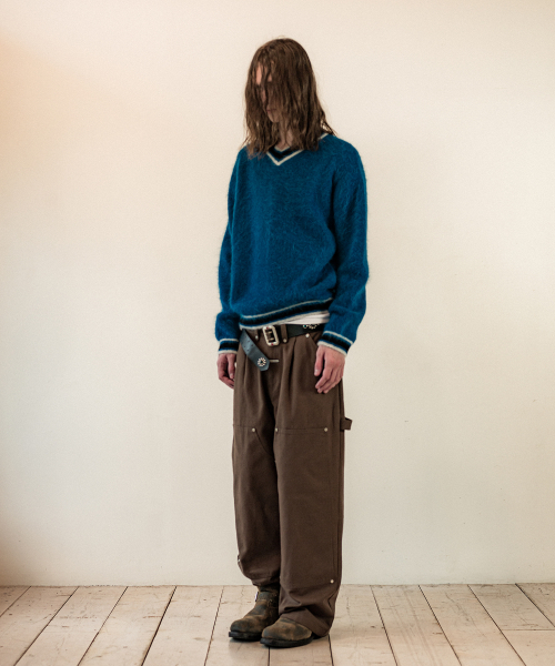 THEVINYLHOUSE(ザバイニルハウス)の「SHAGGY V NECK SWEATER BLUE(ニット/セーター・メンズ・その他・S/M/L)」の4枚目の写真