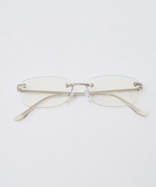 WHO'S WHO gallery（フーズフーギャラリー）の「スクエアリムレスメガネ（メガネ・レディース・シルバー・FREE）」の4枚目の写真