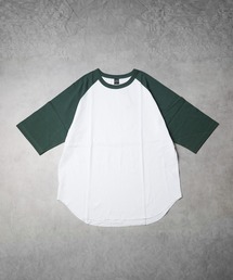 《ミドルウエイト天竺 ラグラン5分袖Tシャツ》
