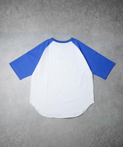 B.I.D.（ビーアイディー）の「《ミドルウエイト天竺 ラグラン5分袖Tシャツ》（Tシャツ/カットソー・レディース・ホワイト×グリーン/ホワイト×ブルー/ホワイト×ブラック/ブラック×ホワイト/ホワイト×ネイビー・MEDIUM/LARGE）」の9枚目の写真