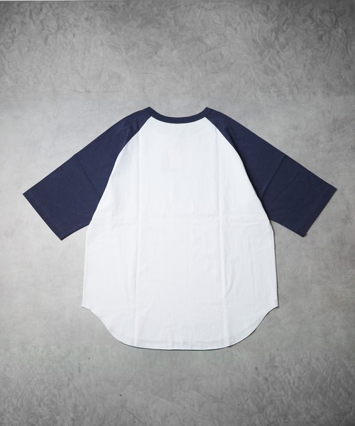 B.I.D.（ビーアイディー）の「《ミドルウエイト天竺 ラグラン5分袖Tシャツ》（Tシャツ/カットソー・レディース・ホワイト×グリーン/ホワイト×ブルー/ホワイト×ブラック/ブラック×ホワイト/ホワイト×ネイビー・MEDIUM/LARGE）」の12枚目の写真